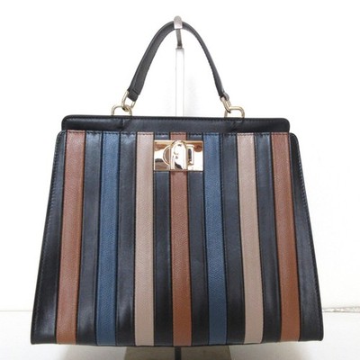 FURLA 1927 Leather Patchwork 2-Way Shoulder Bag Handbag Multicolor Women USED