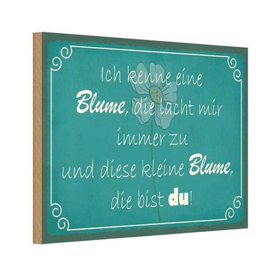 Holzschild 12x18 cm ich kenne eine Blume die bist du Spruch Zitat Deko Geschenk 