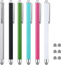 Stylus Pens for Touch Screens, Mesh Fiber Capacitive Stylus 6-Pack , with 6 Rep
