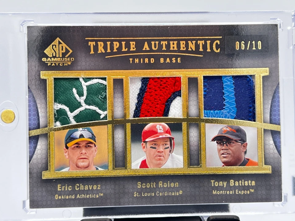 Parches UD SP 2004 triple auténtico Eric Chávez Scott Rolen Tony Bautista/10 Foto 2 de 4