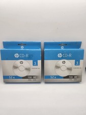 Lot of 2 Packs of 5 HP CD-R 52x, 700MB Data, 80min Music in slim jewel case