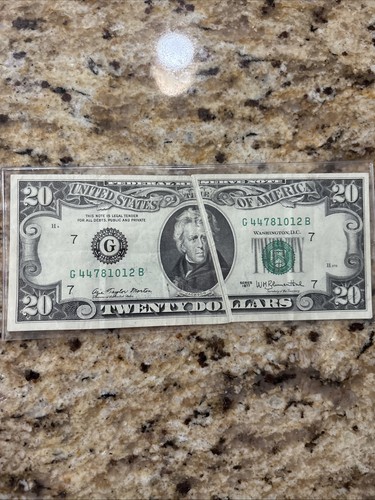 $20 1977 Gutter Fold Error Chicago Federal Reserve Bank Note Currency Bill