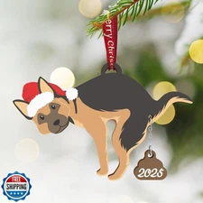 Funny Dog Ornaments 2025 German Shepherd Dog Christmas Ornaments 