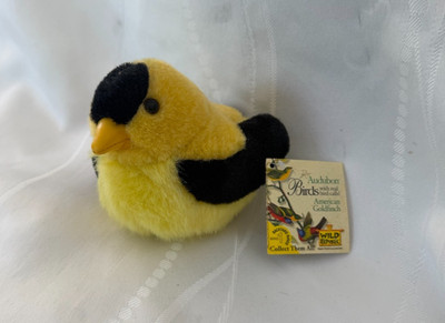 Wild Republic Audubon American Goldfinch Pulsh Bird w/ Sound Backyard Series