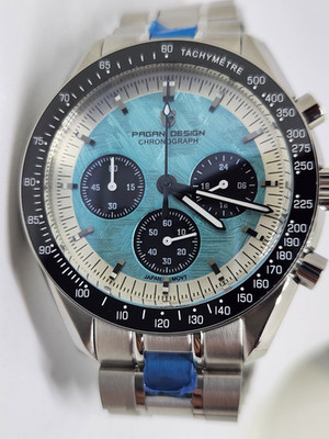 Pagani Luxury Watch! PD-1701 Black And Light Blue Face. Brand New W/ Box Papers!