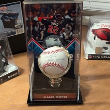 Juan Soto Autographed MLB Baseball Fanatics Auth, 2019 W.S. Champs Display Case