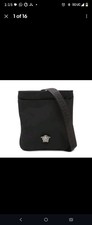 VERSACE Flat Crossbody Bag Black