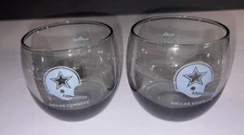 Vintage NFL Dallas Cowboys Etched Smokey Whiskey Glasses Tumblers - Set of 2