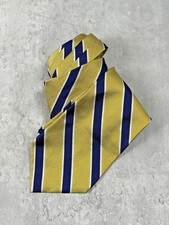 Vintage Lauren Ralph Lauren Necktie Gold Navy Stripe Tie USA Made 100% Silk 90s