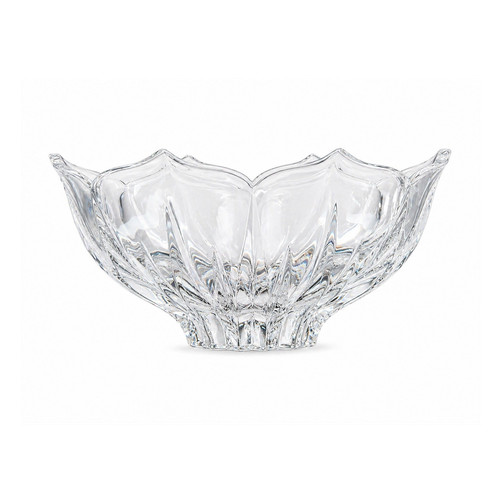 Vintage Cut Crystal Glass Bowl Scalloped Edge Heavy Decorative Centerpiece