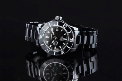 NEW! Aragon Hecules Black Ceramic Automatic Watch Day/Night w/Date 20 ATM