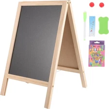 Toyvian Standing Art Easel for Kids - Double-Sided 16"W x 9.8"H, As Shown 