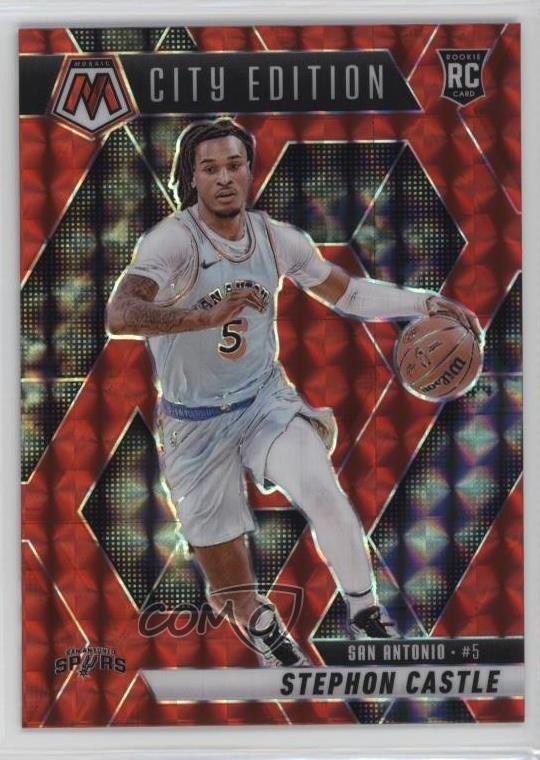 2024-25 Panini Mosaic City Edition Red Mosaic Prizm Stephon Castle #290 1m22
