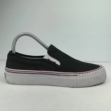 Pf Flyers Shoes Womens 6.5 Black Slip On Vulcanized Casual Canvas Comfort
