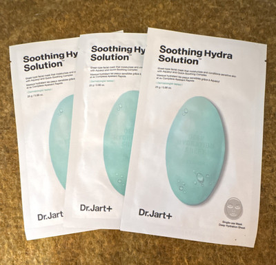 Dr.Jart+ Soothing Hydra Solution Mask Sheet 3 Pack - Hydrating Aquaxyl Mask