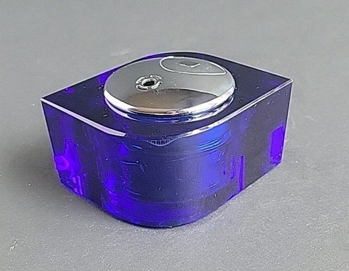 Blue Glass Butane Table Desk Lighter Refillable Modern Unique & Elegant