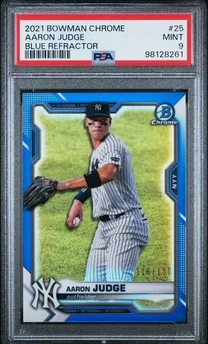 2021 Bowman Chrome - Blue Refractor #25 AARON JUDGE PSA PSA 9 SN98128261