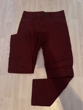 The Children's Place Boys Chino Pants Burgundy Cotton Twill Button Zip Pockets 6