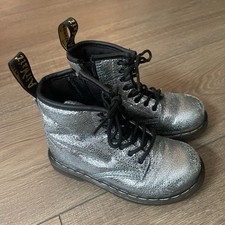 Dr Martens girl glitter lace up boots , size 10