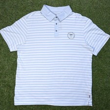 NWT XL Hurley Surf Club Blue Horizontal Striped Embroidery Collared Golf Polo