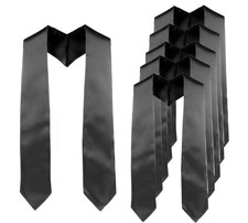 6 Pieces Unisex Graduation Stole Blank Graduation Sash Plain Grad Stole 72 In...