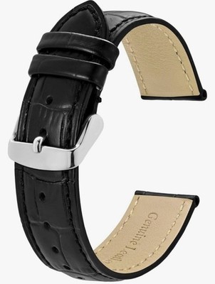 BISONSTRAP Watch Bands, Alligator Embossed Leather Watch Straps, Band Width- 18m