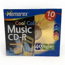 Memorex CD-R 10 Pack COOL COLORS 80Min See photos Blank CDR 10 Pack 