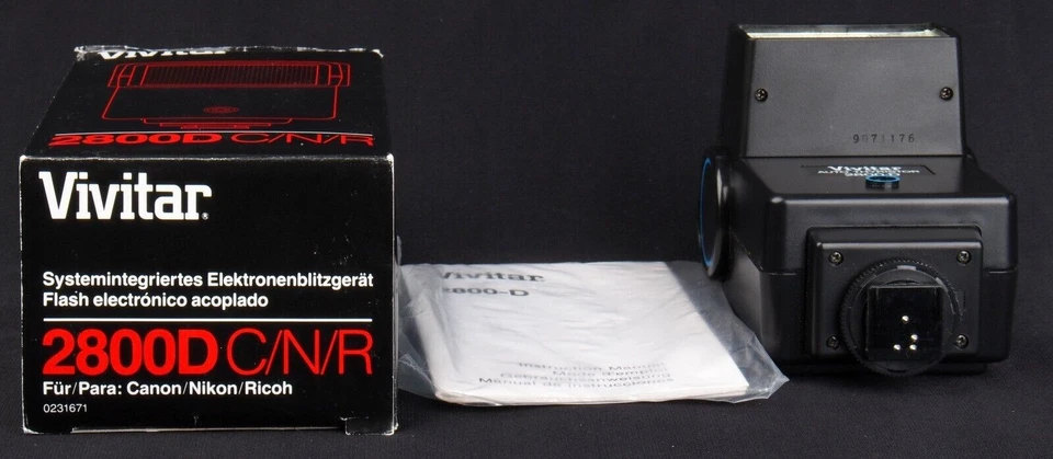 Vivitar 2800D Multi-Dedicated Electronic Flash - Canon/Nikon/Ricoh - Mint in Box - Image 4 of 4