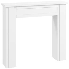 HOMCOM Modern Fireplace Mantel, Fireplace Surround with Leg, White