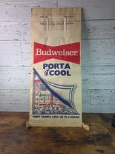 Budweiser Porta Cool Fold Down Bag Unused Vintage Keeps Drinks Cold 8 Hours
