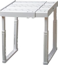 Locker Organizer Shelf, Adjustable Width and Height, and Gym Lockers White 