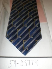 CHILDREN'S NECK TIE 12" 59-DS774 NAVY STRIPES ADJ