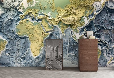 3D Ocean Map S608 Wallpaper Mural Self-adhesive Removable Sticker Kids Pa
