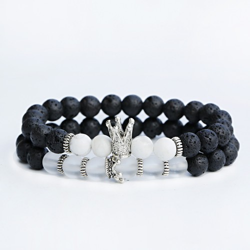 Couple His & Hers Distance Healing Bracelet Black Red Lava Bead Matching YinYang - Picture 125 of 156