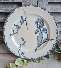ANCIENNE ASSIETTE PLATE TERRE DE FER OXFORD OISEAUX
