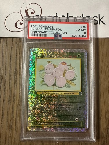 PSA 8 - Pokemon EXEGGCUTE 75/110 Reverse Holo - LEGENDARY COLLECTION - Fireworks