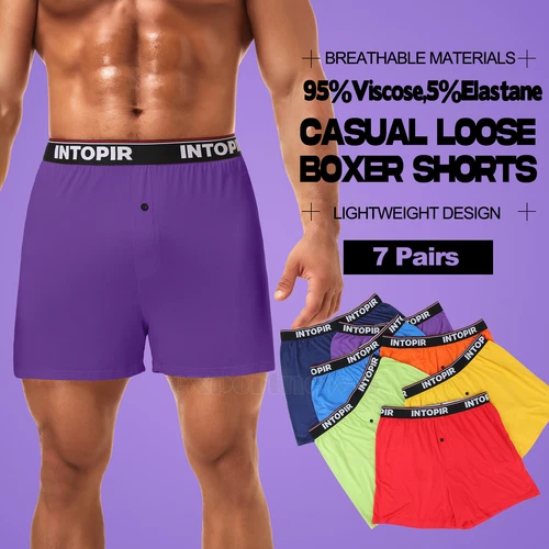 Herren Loose Unterhose Einfarbig Hohe Taille Boxershorts Shorts Loose Fit Unterwäsche - Bild 4 von 12