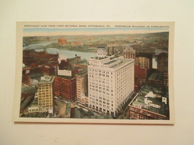 Pittsburgh Pennsylvania Postcard NW view from First National Bank Rosenbaum PA