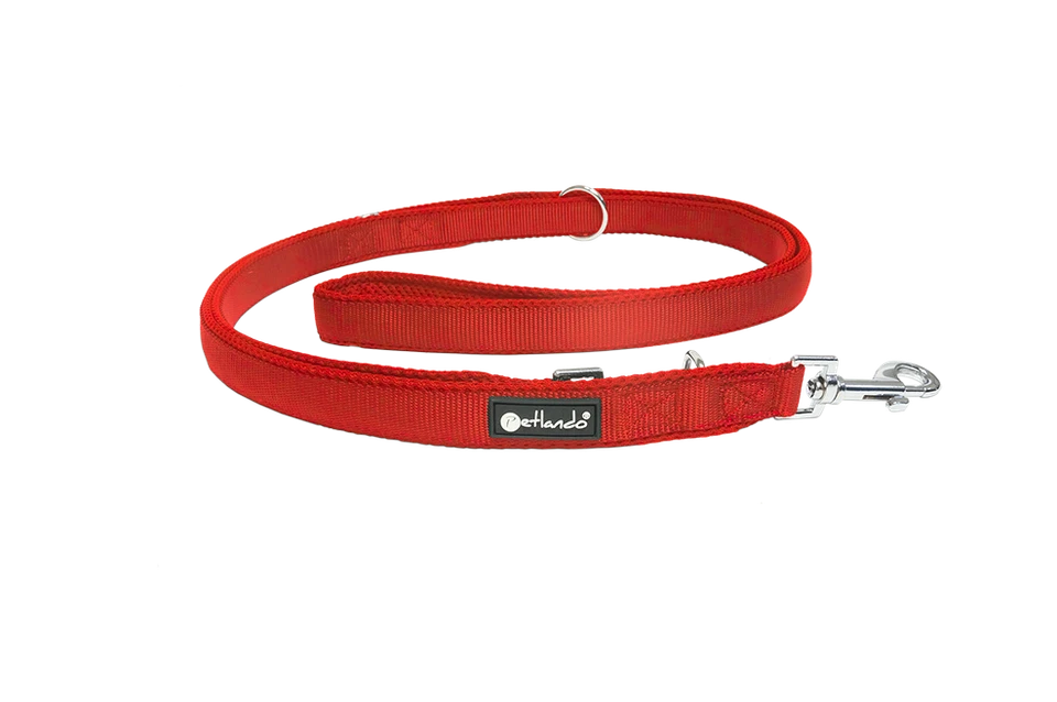 Petlando 2,3 m Mesh Führleine Hund Leine verstellbar Hundeleine rot Gr.S-L