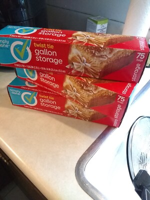 #ad Food Storage Bags Gallon size with Twist Ties. 225 Bags 3 Boxes of 75 Bags $19.99