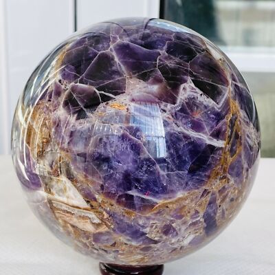 Natural Dream Amethyst Quartz Crystal Sphere Ball Healing 2400G