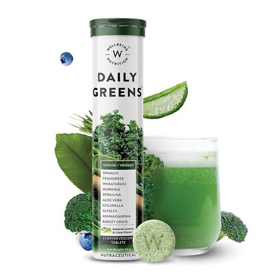 Wellbeing Nutrition Daily Greens (15 Effervescent Tablets) | Vitamin C, Zinc, B6