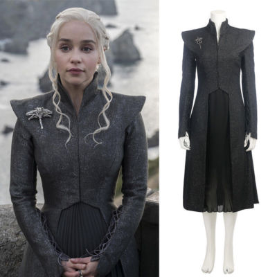 knee length dresses for ladies Game of Throne Daenerys Targaryen s8 Dress Halloween Costume Cosplay