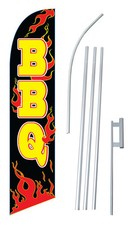 BBQ Flames, Black  Yellow Swooper Flag Bundle
