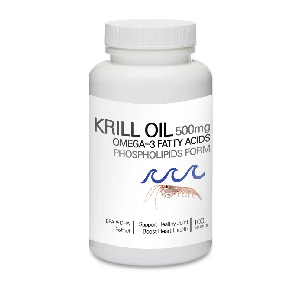 Aceite de krill ácido graso omega-3 en forma de fosfolípidos 3 100 cápsulas blandas Foto 3 de 3
