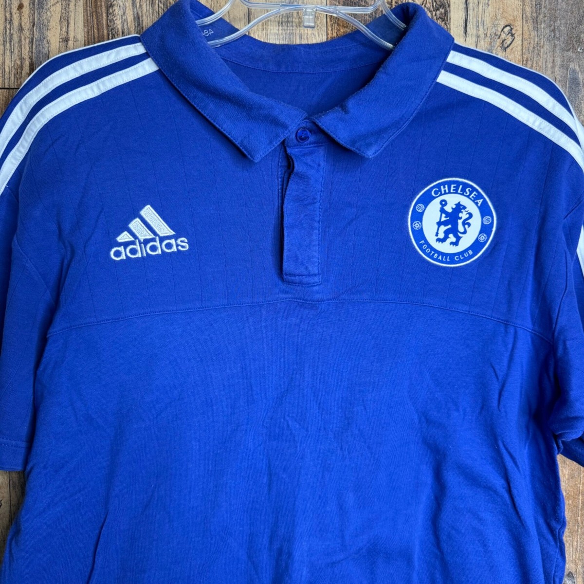 Chelsea FC Adidas S12058 Blue Polo Soccer T-Shirt Men's L | eBay