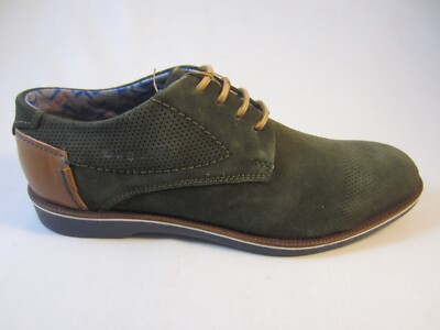 Bugatti Herren Halbschuhe Wildleder dunkel grün EU44