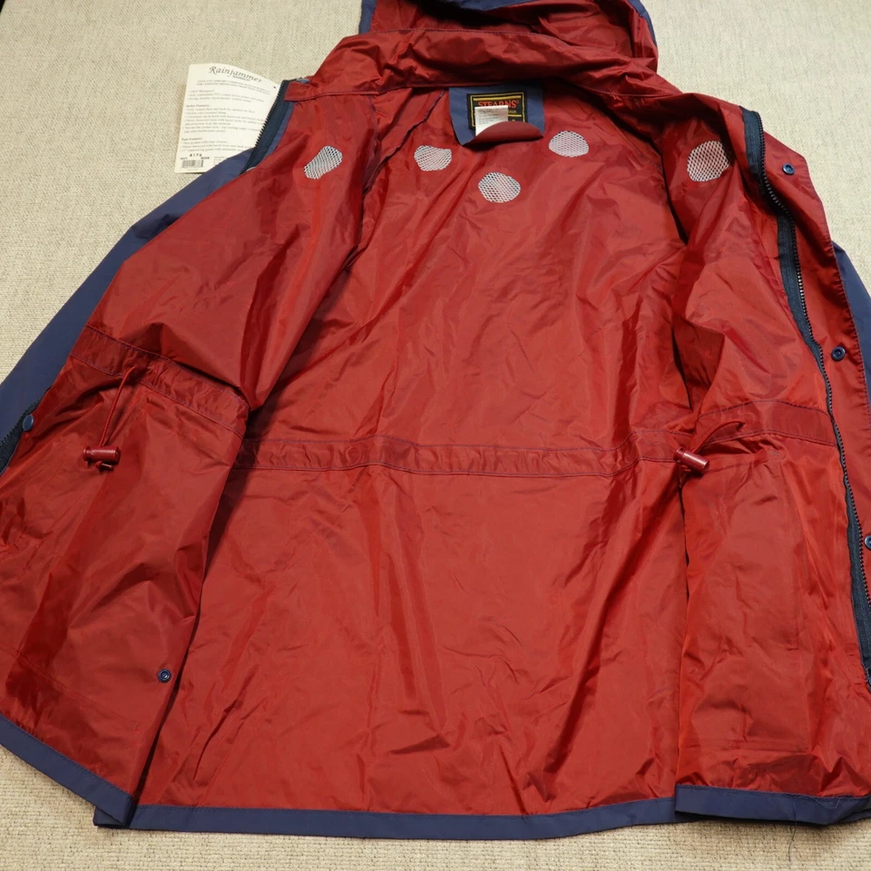 Vintage Stearns Rainjammer Rainsuit Navy Blue Nylon Pants Jacket Set Medium NWT* - Image 4 of 4