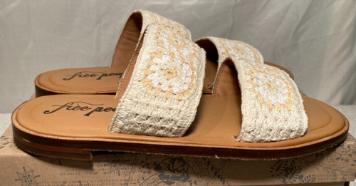 Free People Juliet Crochet Slider Ivory Sandals Size UK 8 / EU 41 - Picture 2 of 13