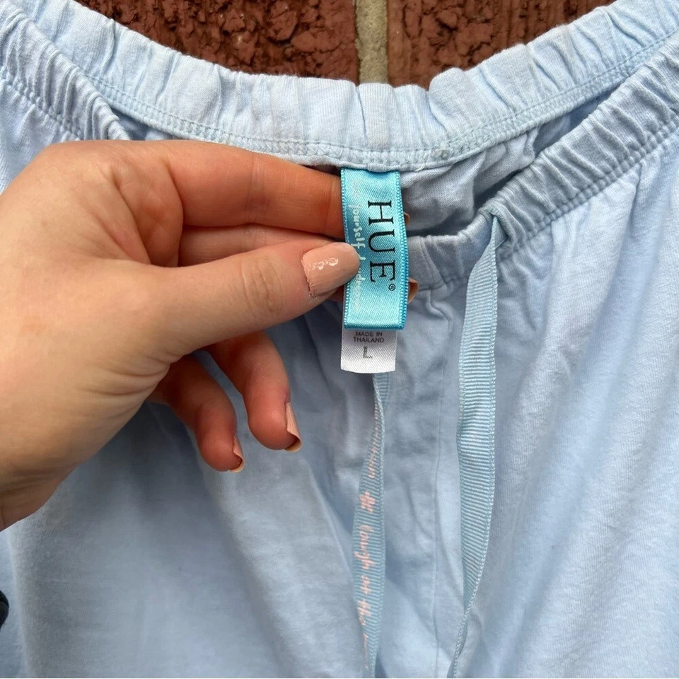 Брюки пижама HUE Baby в синюю и розовую полоску - Изображение 2 из 3